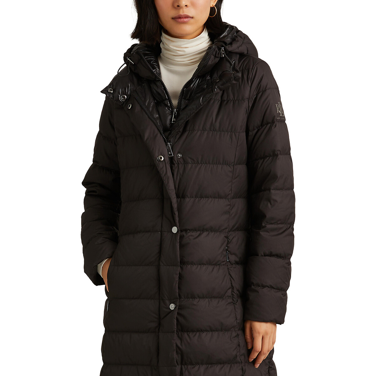 Long black padded coat | La Redoute