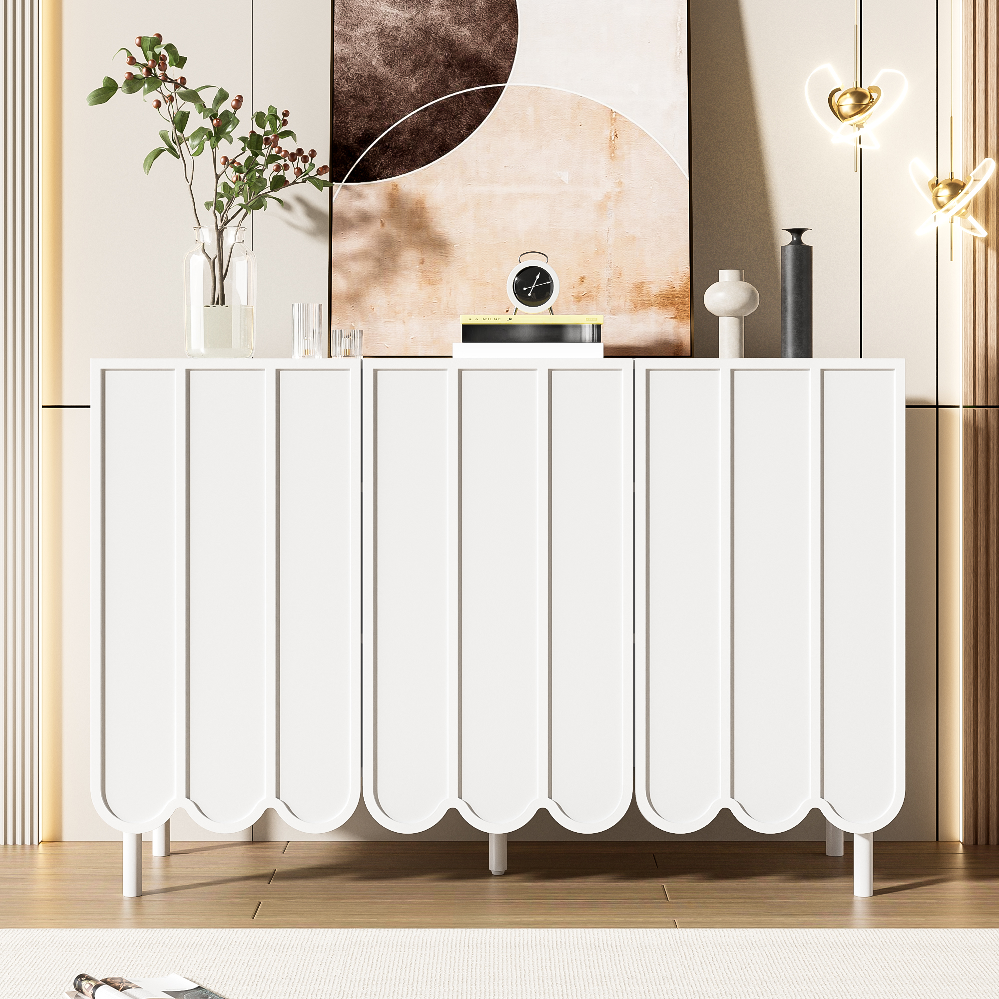 Armoire de rangement avec 3 portes et 4 couches, BABED Armoire, MEUBLES COSY