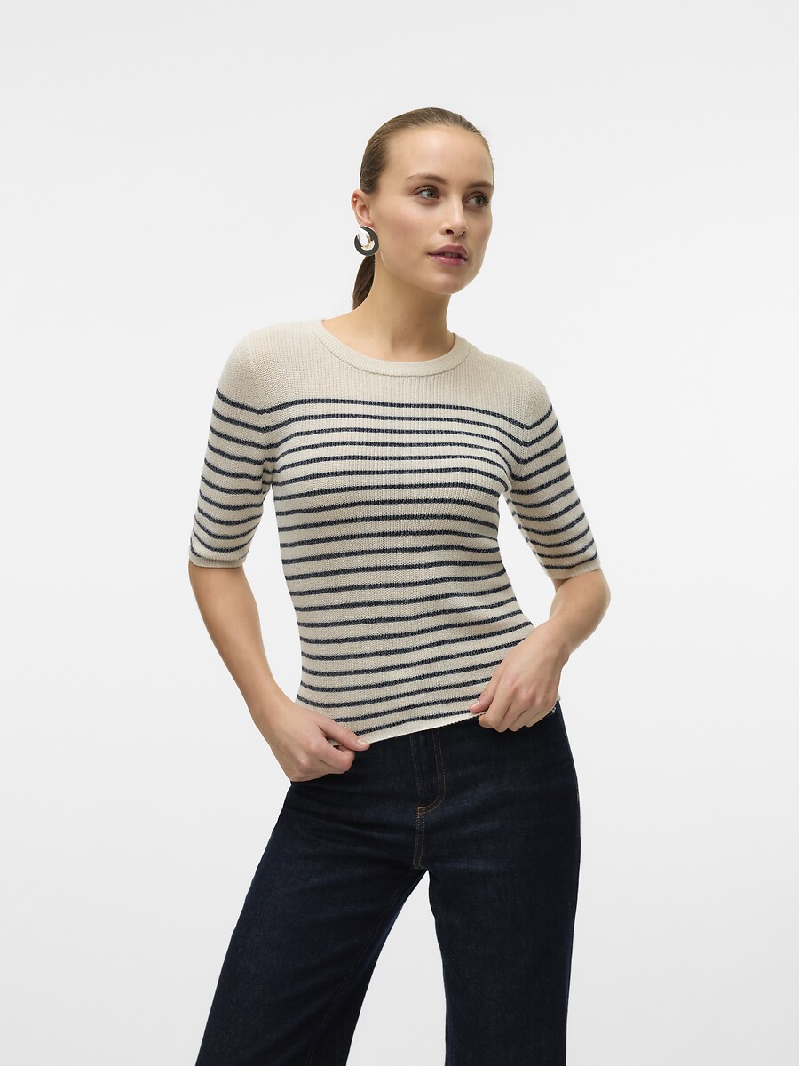 Pull col rond manches 3/4, VERO MODA