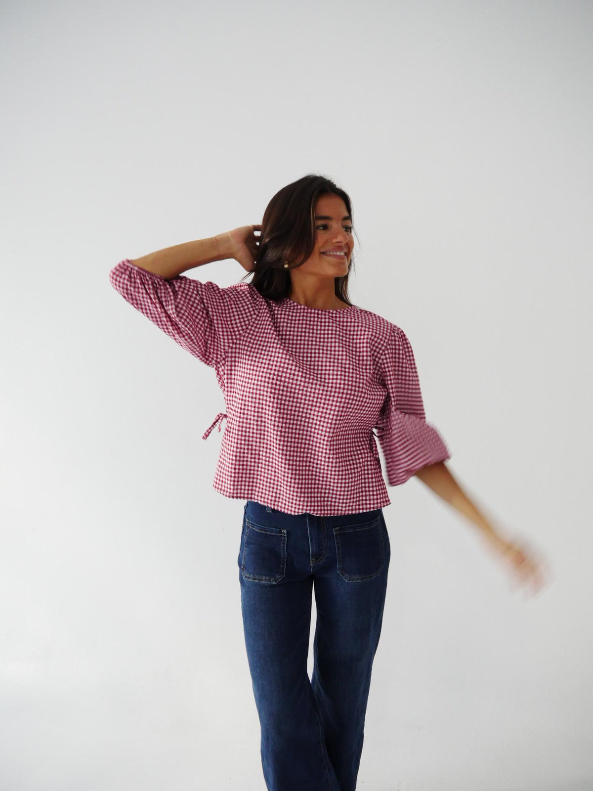 Blouse vichy manches bouffantes MIRELA, MINDTRAVELER