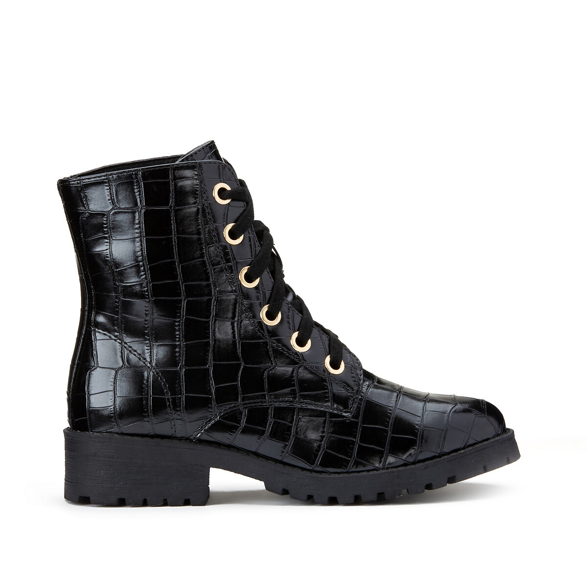 Recycled Mock Croc Ankle Boots