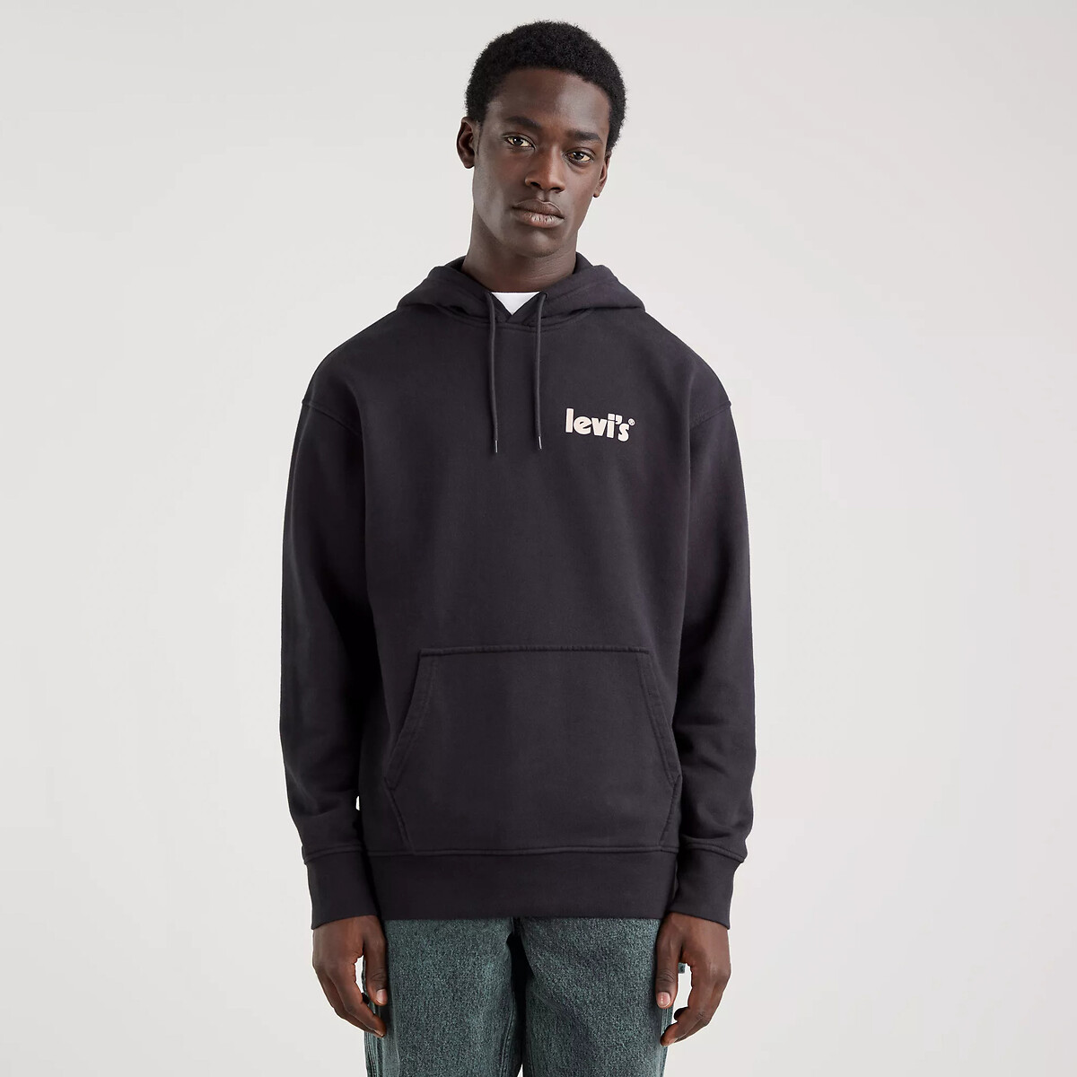 Poster cotton hoodie with iridescent 