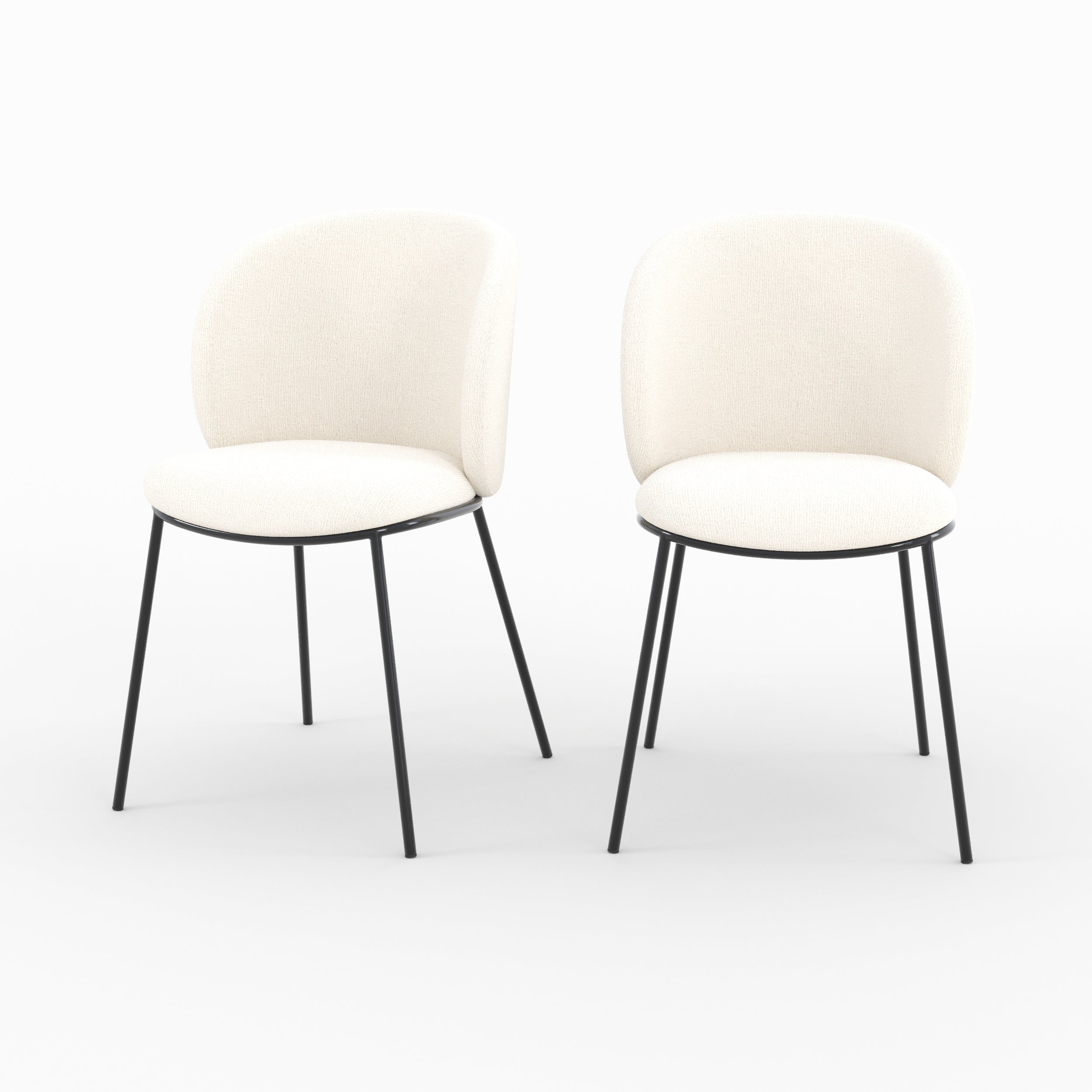 Lot de 2 chaises en tissu - BULLE, MAISON PAVANE