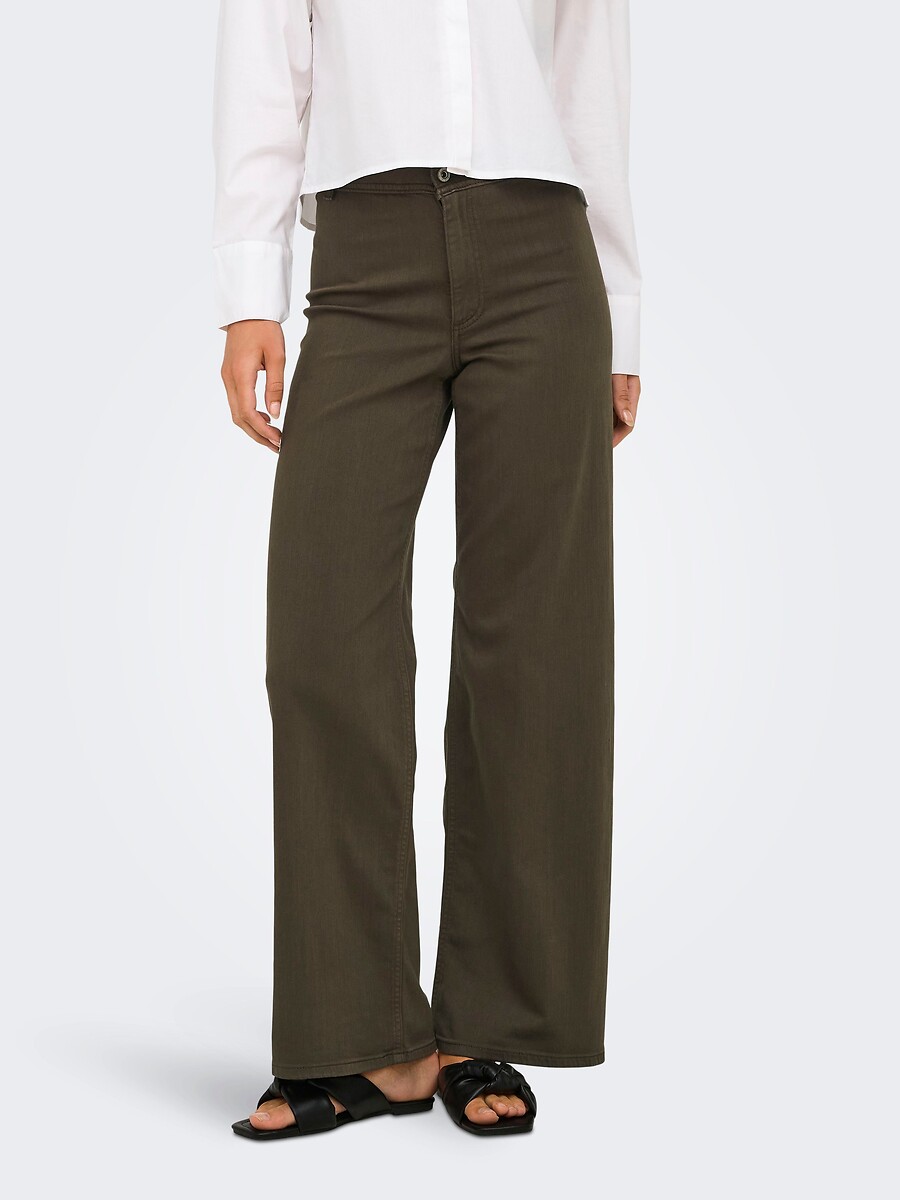 Pantalon large, taille haute, JDY