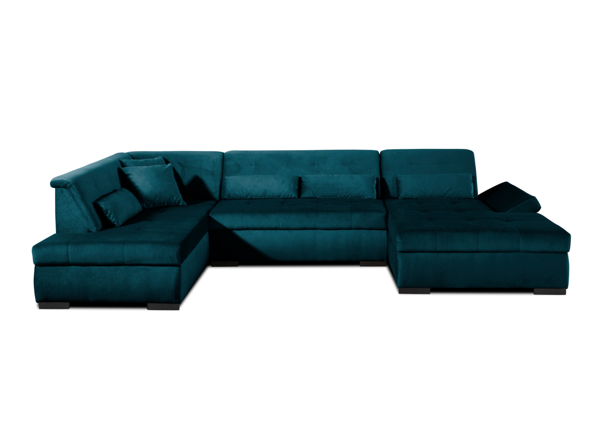 Canapé panoramique XXL 7pl velours, VERMONT, BEST MOBILIER