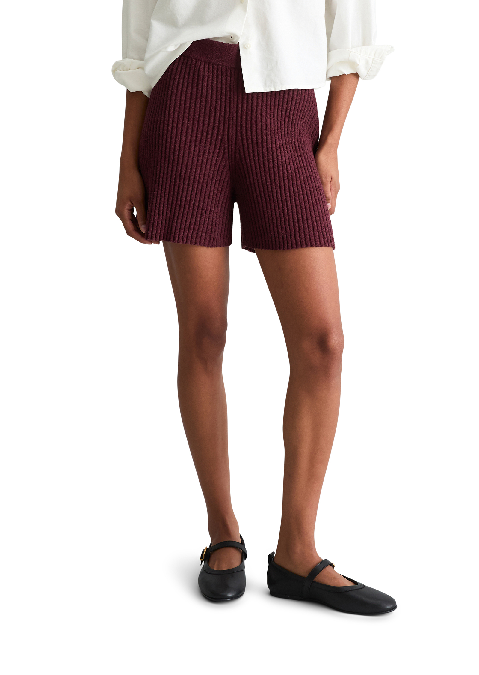 Short en tricot slim en mélange de coton organique côtelé, MARC O’POLO DENIM