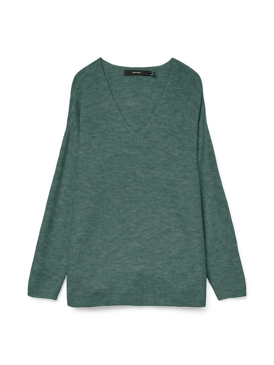 Jersey con cuello de pico de punto bobo, VERO MODA
