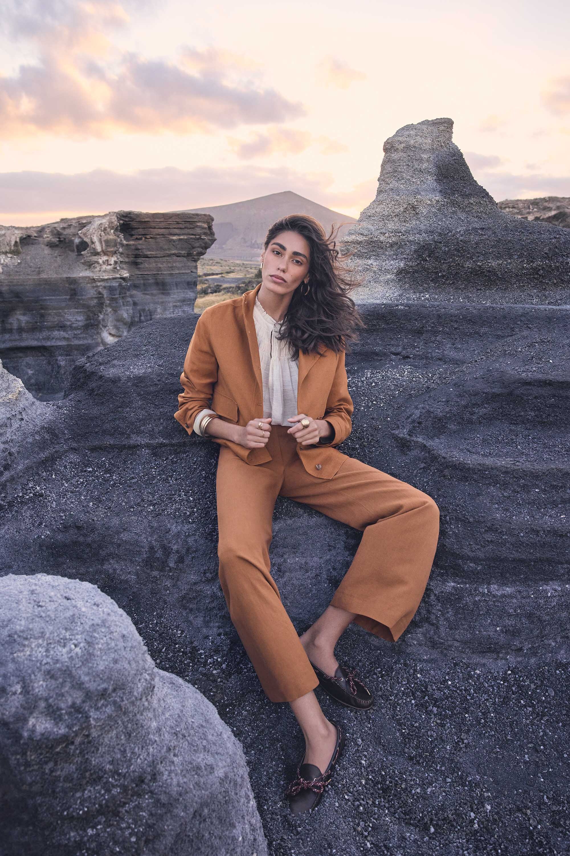 Pantalon large en lin mélangé TAMINA, Maison 123
