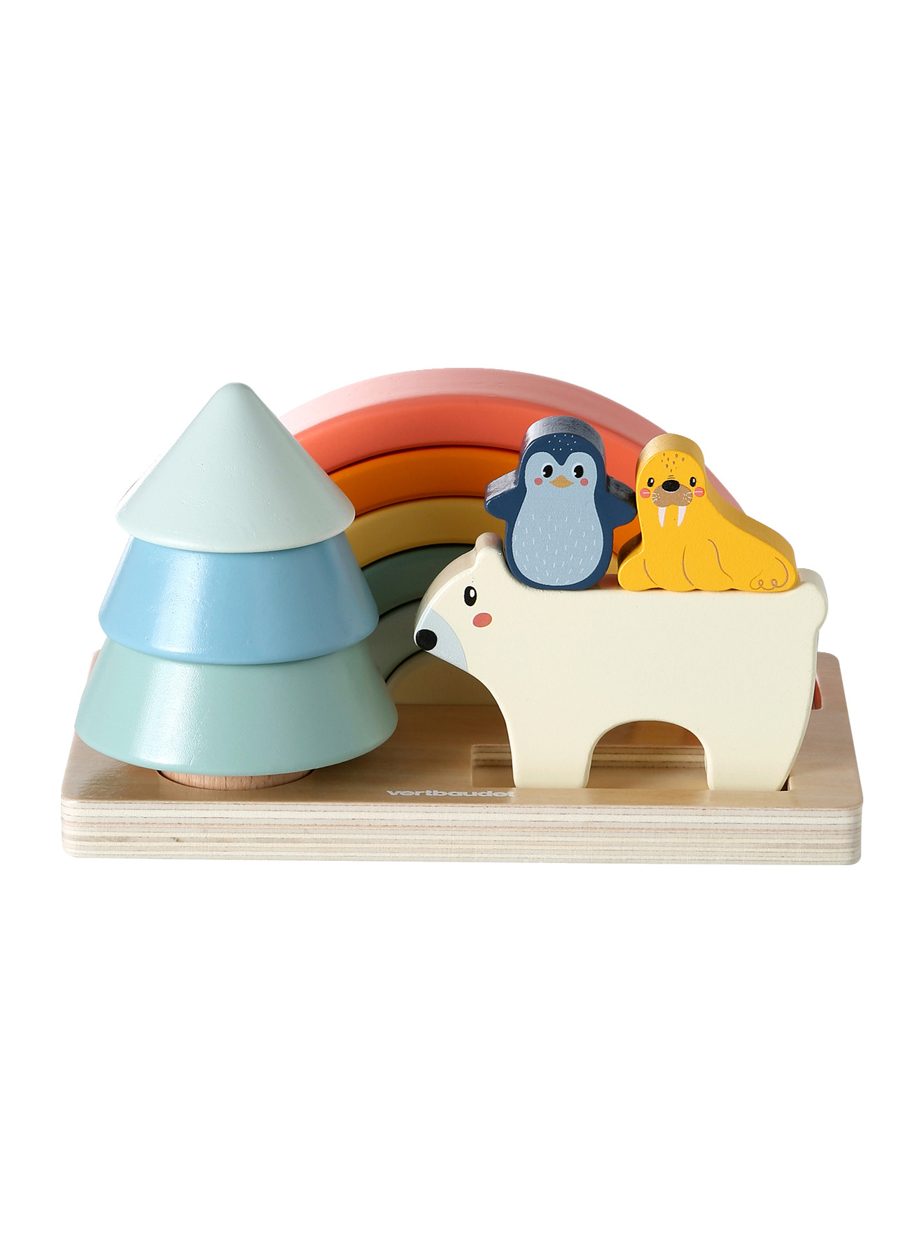 Trio jouets d'éveil en bois FSC®, VERTBAUDET