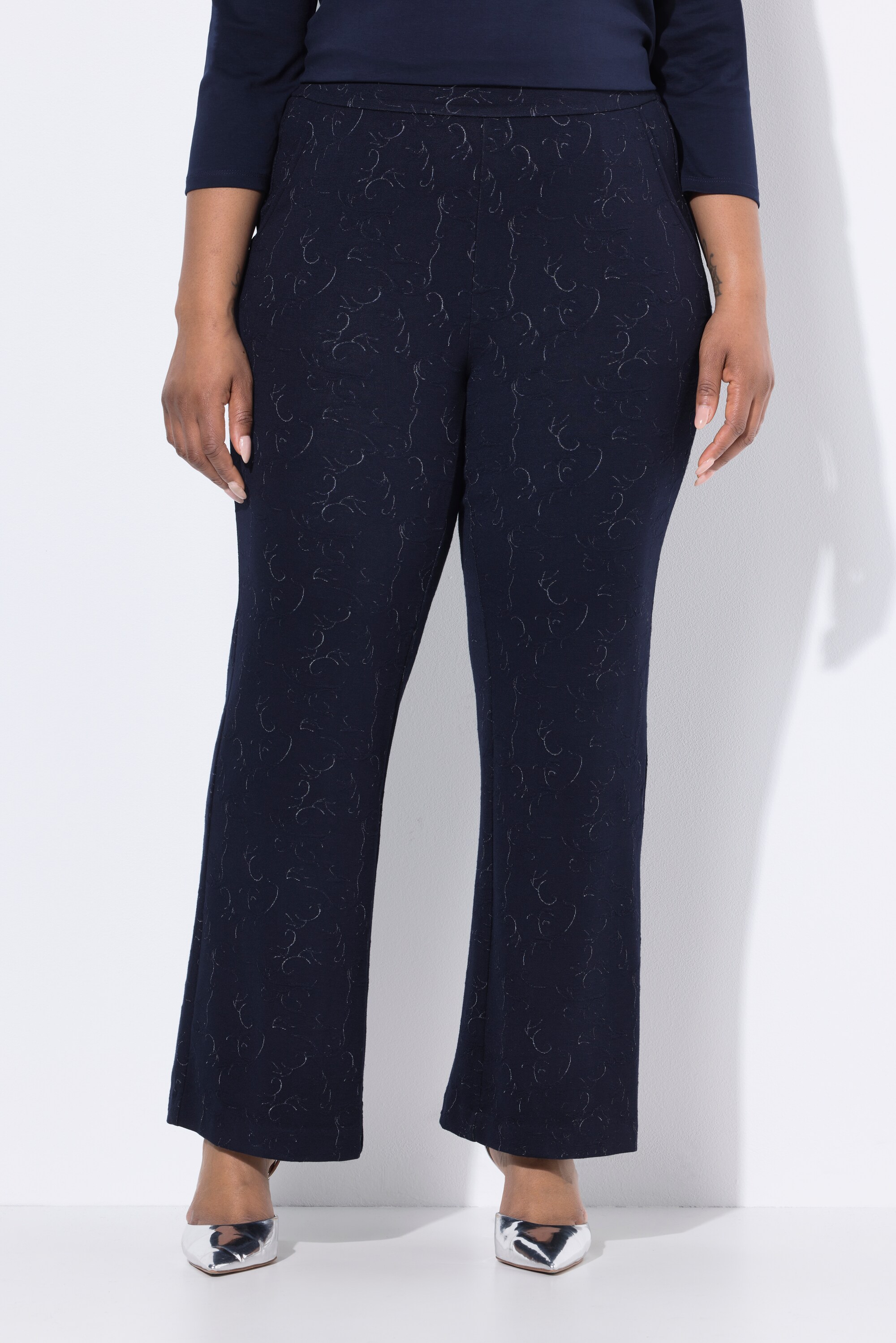 Pantalon en jersey motif jacquard, ULLA POPKEN