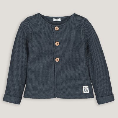 Organic Cotton Buttoned Cardigan, Prem-3 Years LA REDOUTE COLLECTIONS
