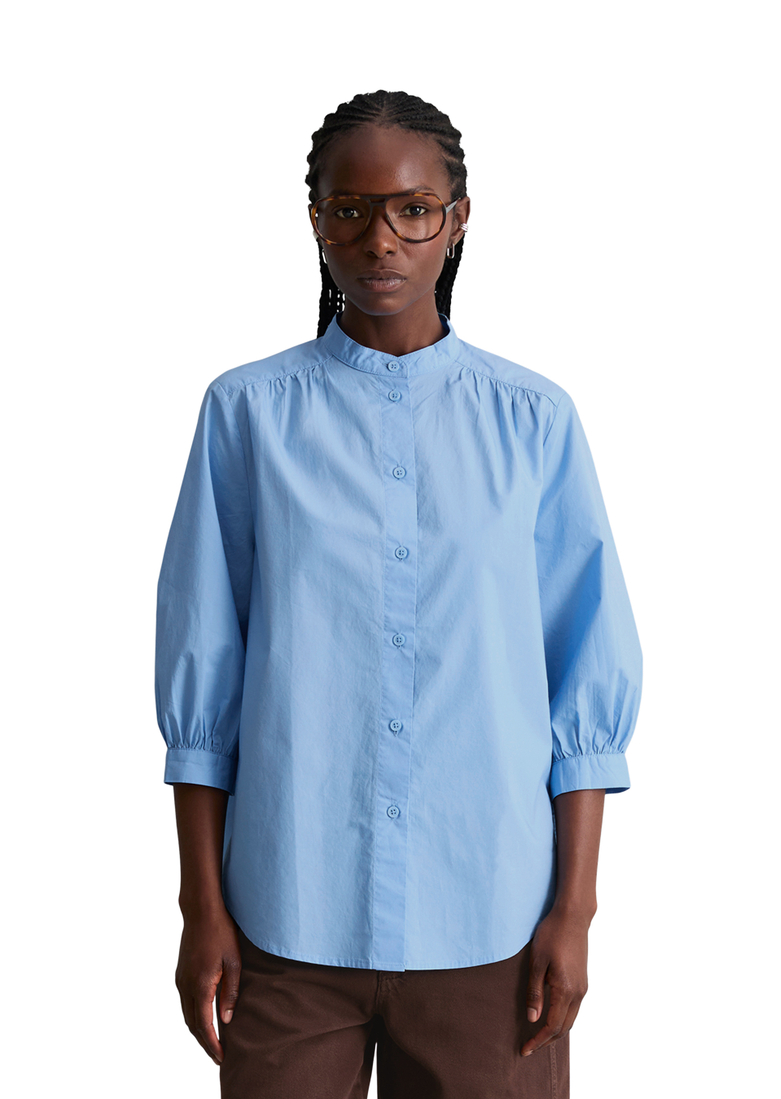 Blouse avec fronces relaxed en popeline Papertouch, MARC O’POLO DENIM