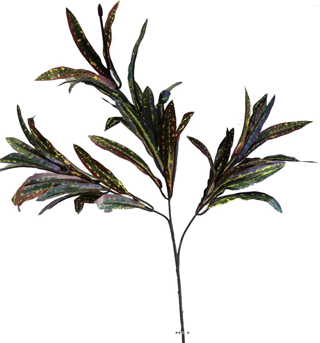 Croton artificiel branche H65cm 3 têtes 45 f, ARTIFICIELLES