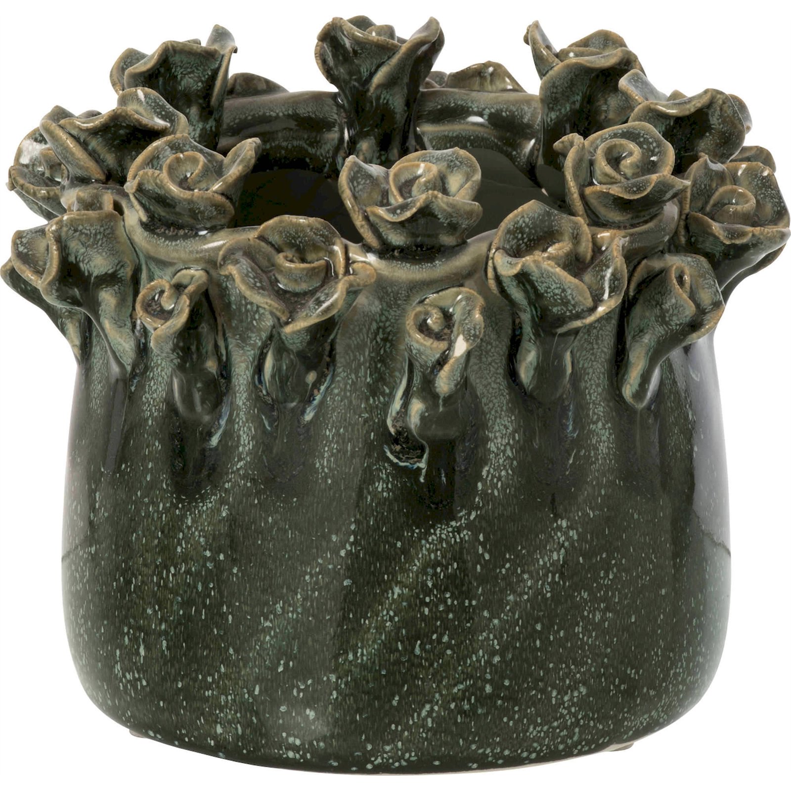 Cache-pot à motif roses en poterie, RECOLLECTION