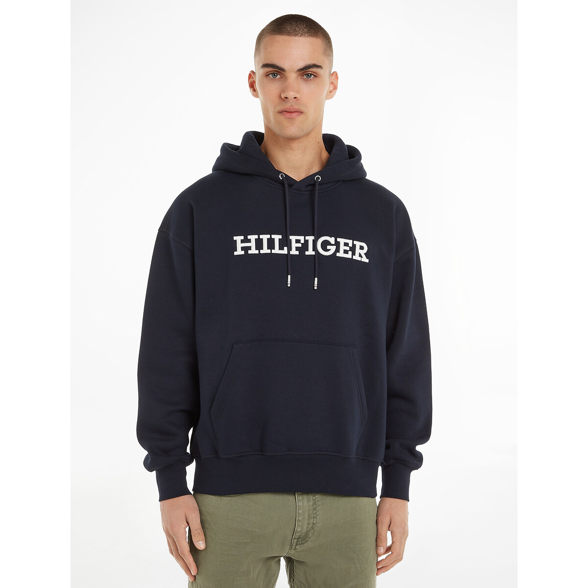 Embroidered Logo Hoodie in Cotton Mix