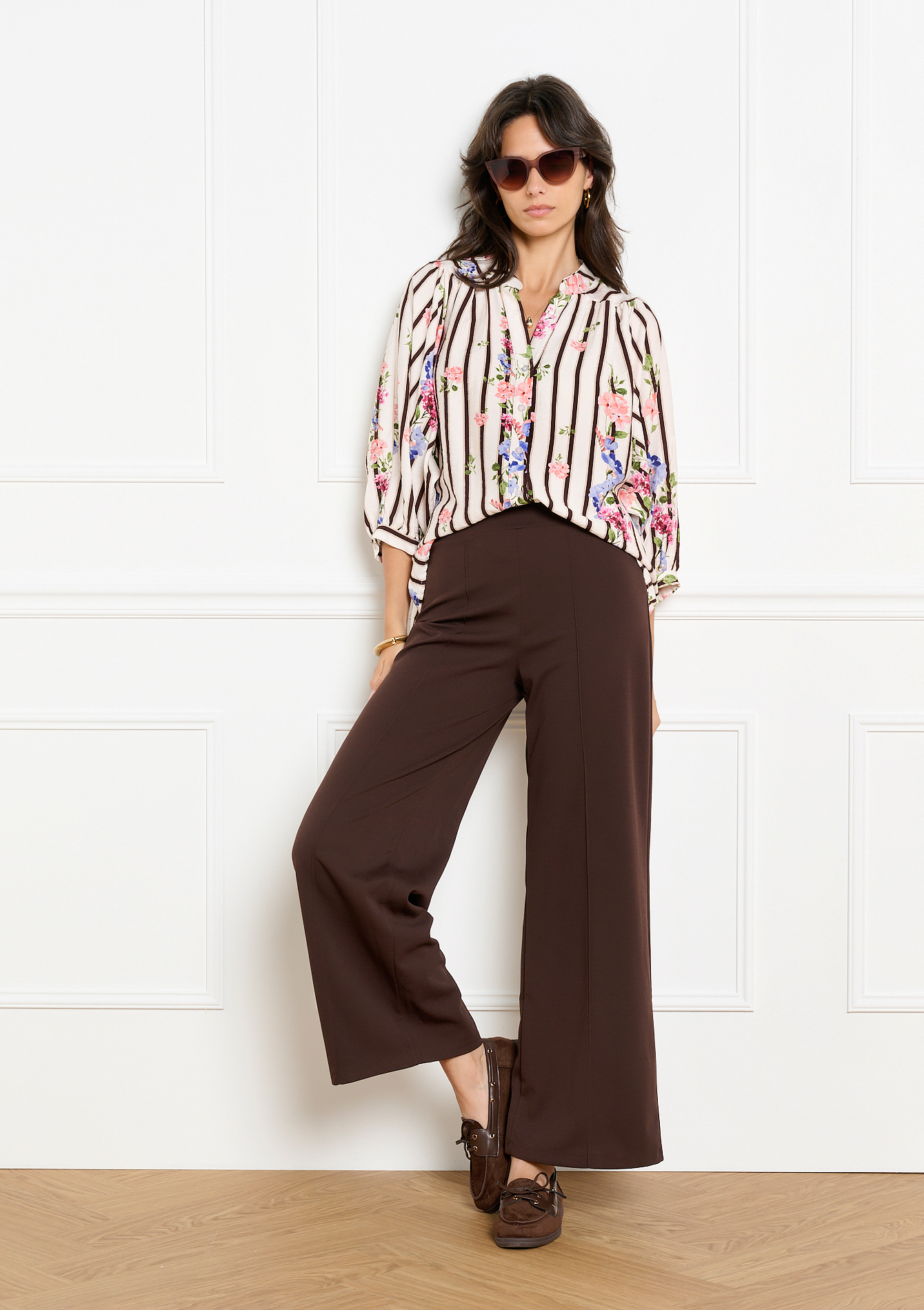Chemise à rayures et fleurs, LOLALIZA