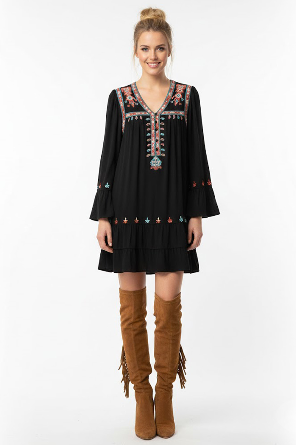 Robe courte brodée ANAIS, DERHY