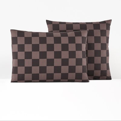 John Checkerboard 100% Cotton Percale 200 Thread Count Pillowcase LA REDOUTE INTERIEURS