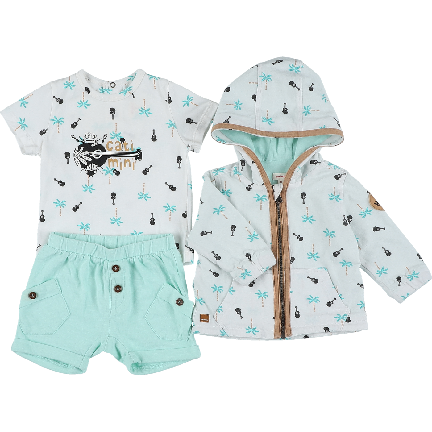 Ensemble short + t-shirt + sweat - Très bon état, CATIMINI