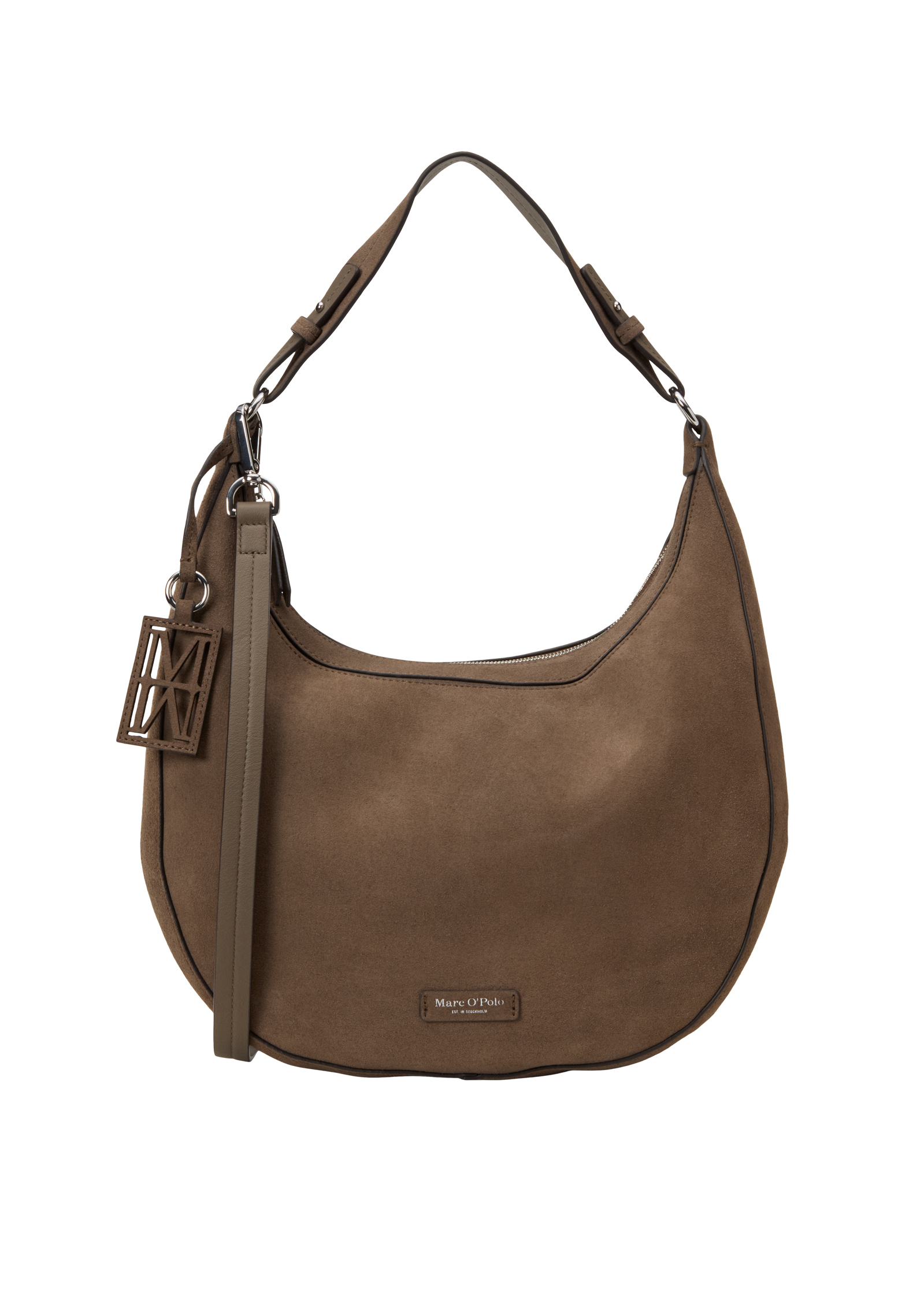 Sac à bandoulière modèle Bellilo moyen en cuir velours souple, MARC O'POLO