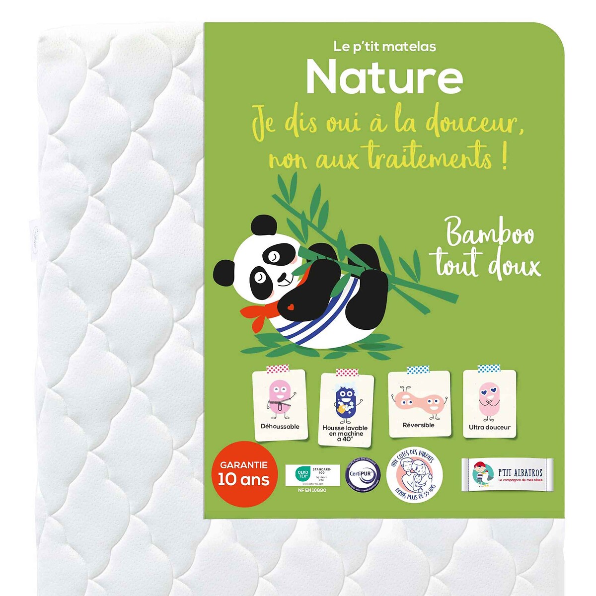 Matelas Bébé Bamboo — P'TIT ALBATROS, vue du produit