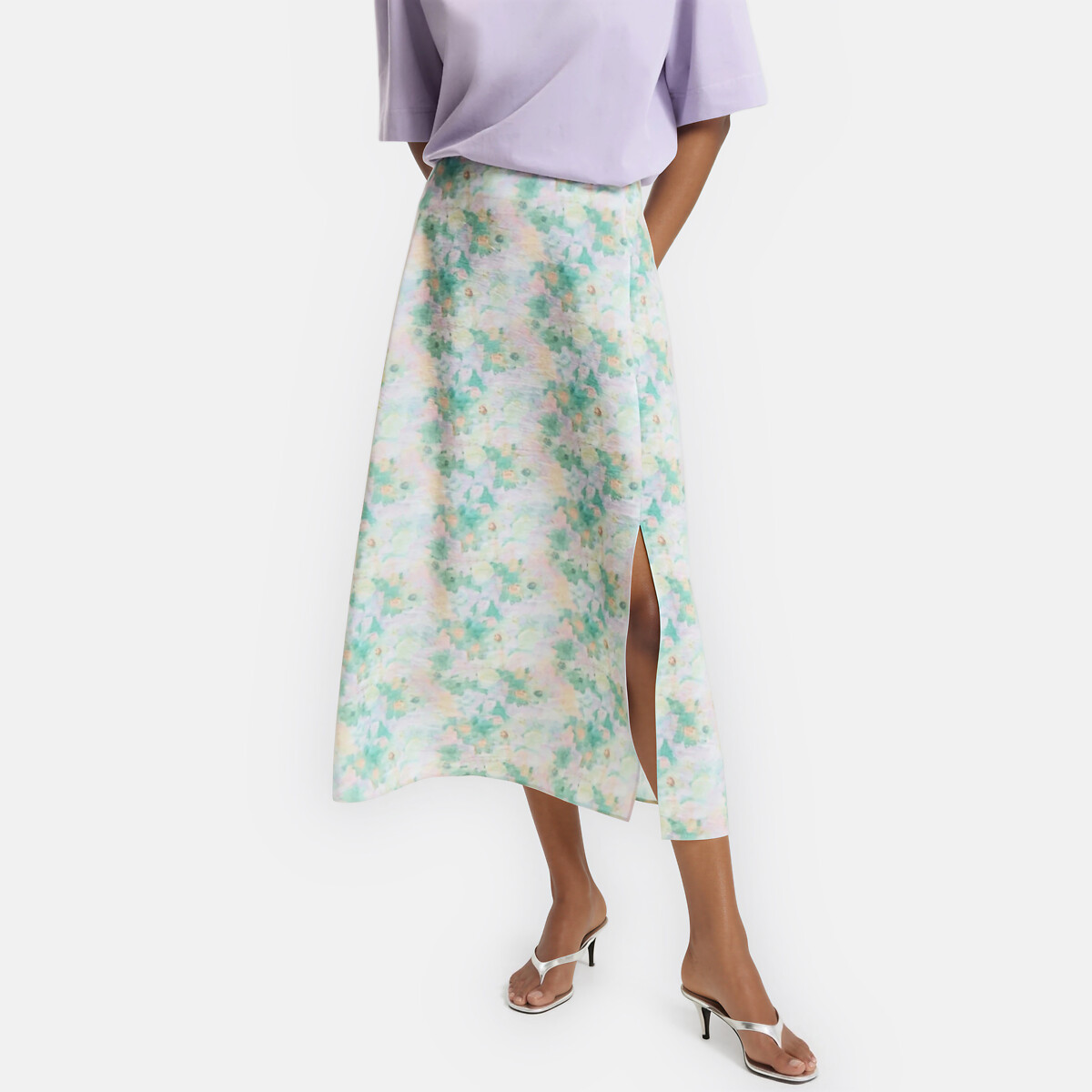 Jupe longue fendue imprimé floral, LA REDOUTE COLLECTIONS