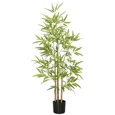 Bambou artificiel 1,20H m - 498 feuilles réalistes, vrais troncs, pot HOMCOM