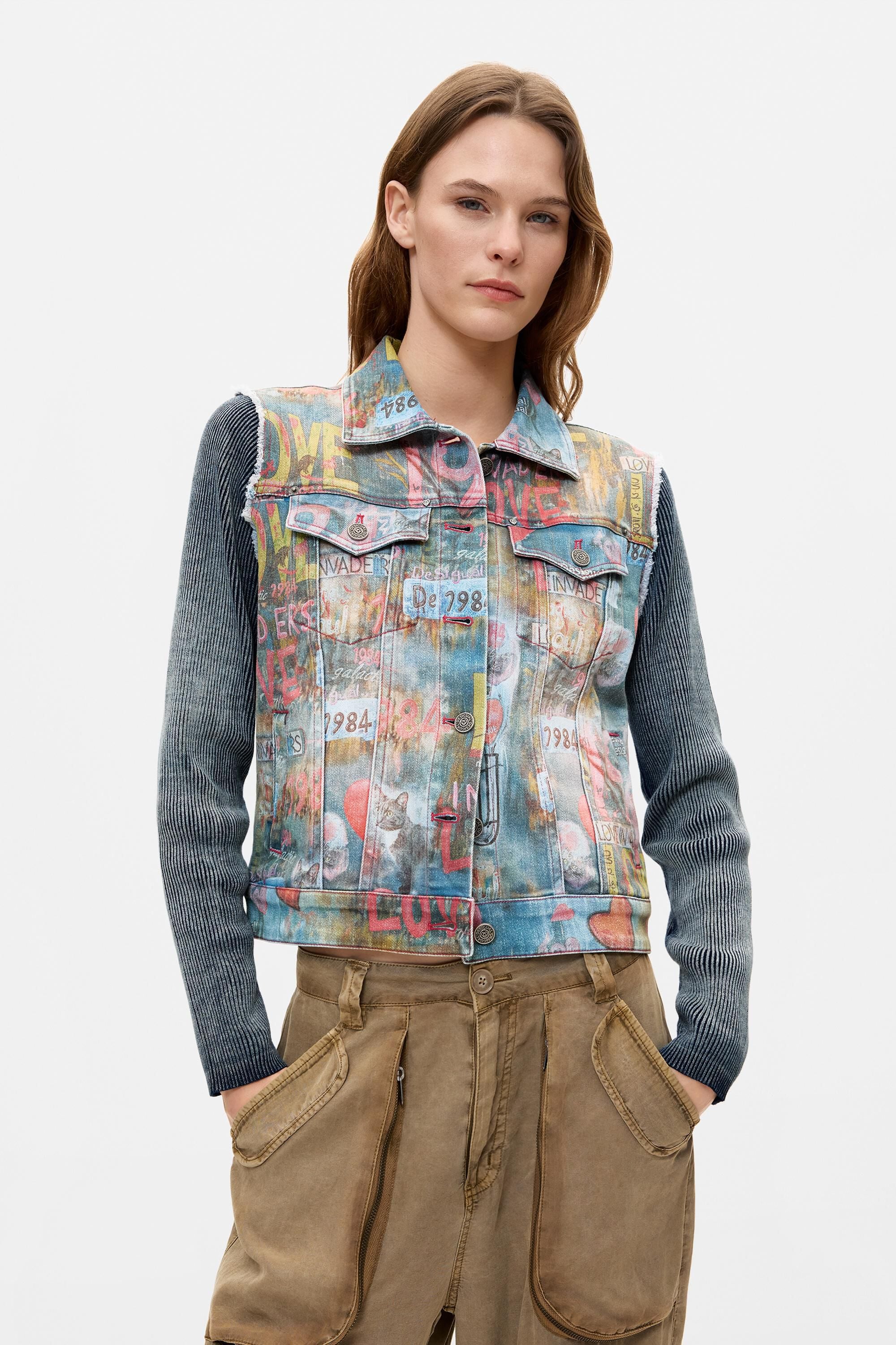 Veste en denim imprimée, DESIGUAL