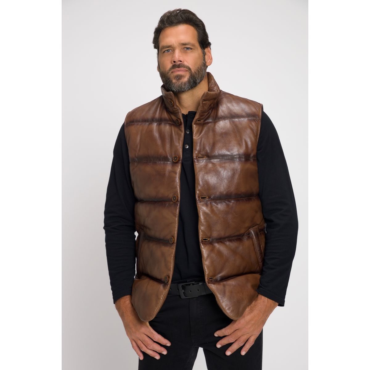 Blouson en discount cuir sans manche