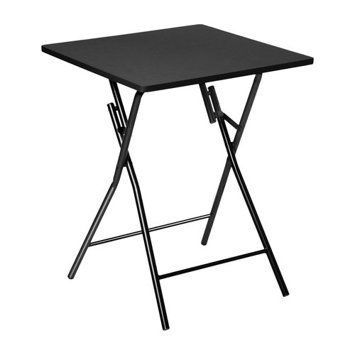 Table d'appoint pliante bois et métal noir - 60x60x76cm Couleur
