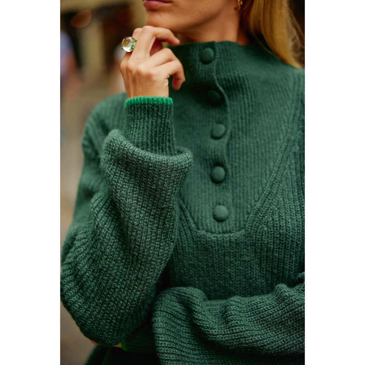 Pull vert sapin col camionneur, La Petite Etoile, Vêtements Femme