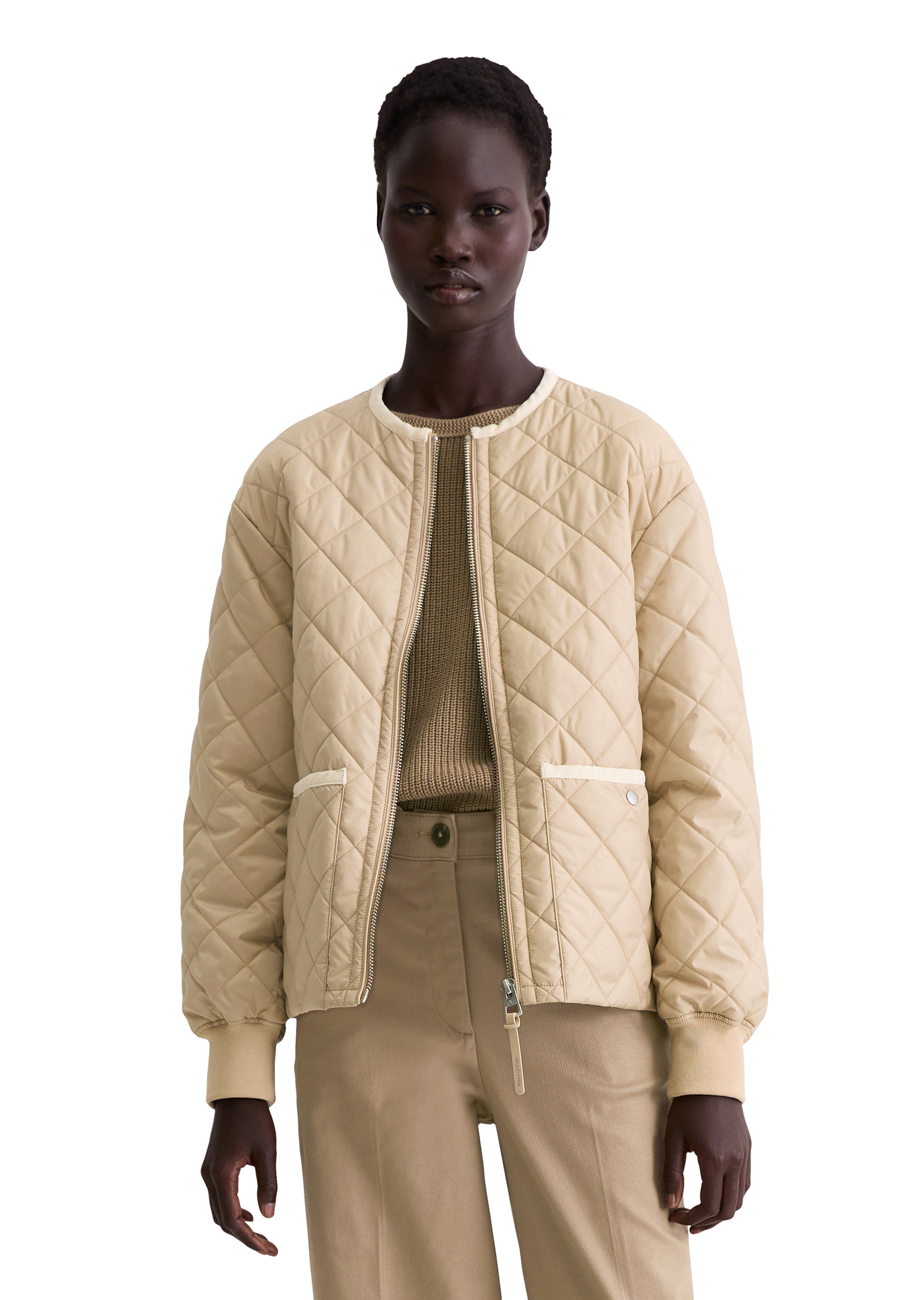 Veste matelassée sans col relaxed en polyester recyclé, MARC O'POLO