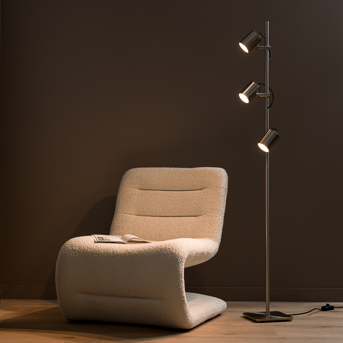 Lampadaire spots finition nickel satiné, Girevole, AM.PM