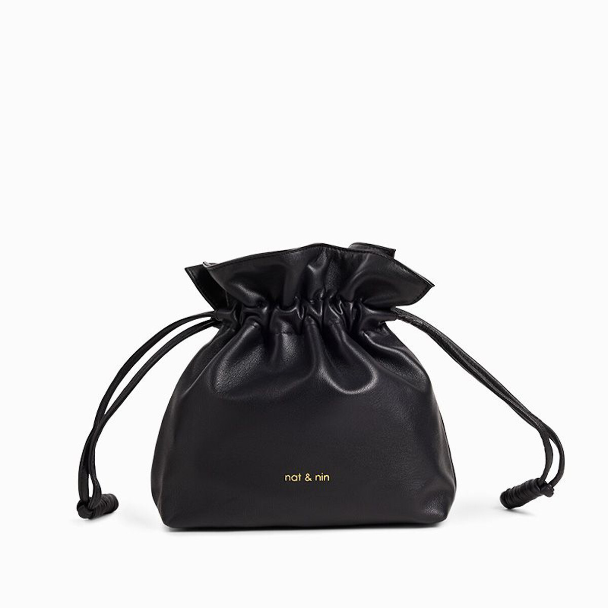 Sac bourse en cuir flores noir Nat Nin La Redoute