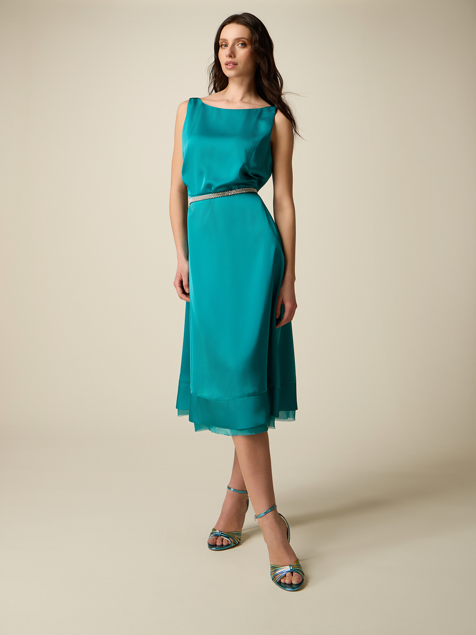 Robe midi avec ceinture, OLTRE