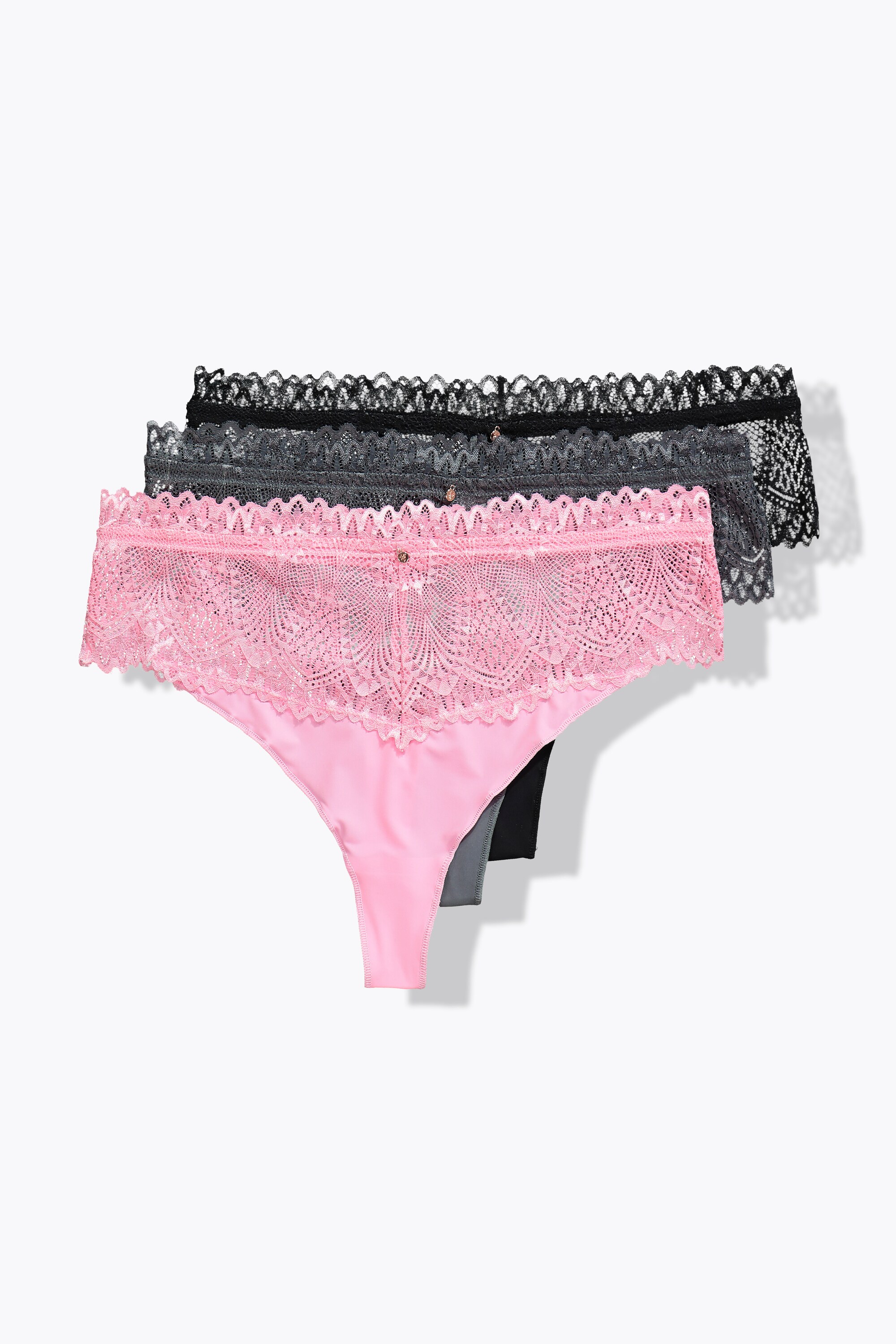 Strings en lot de 3, ceinture en dentelle, ULLA POPKEN