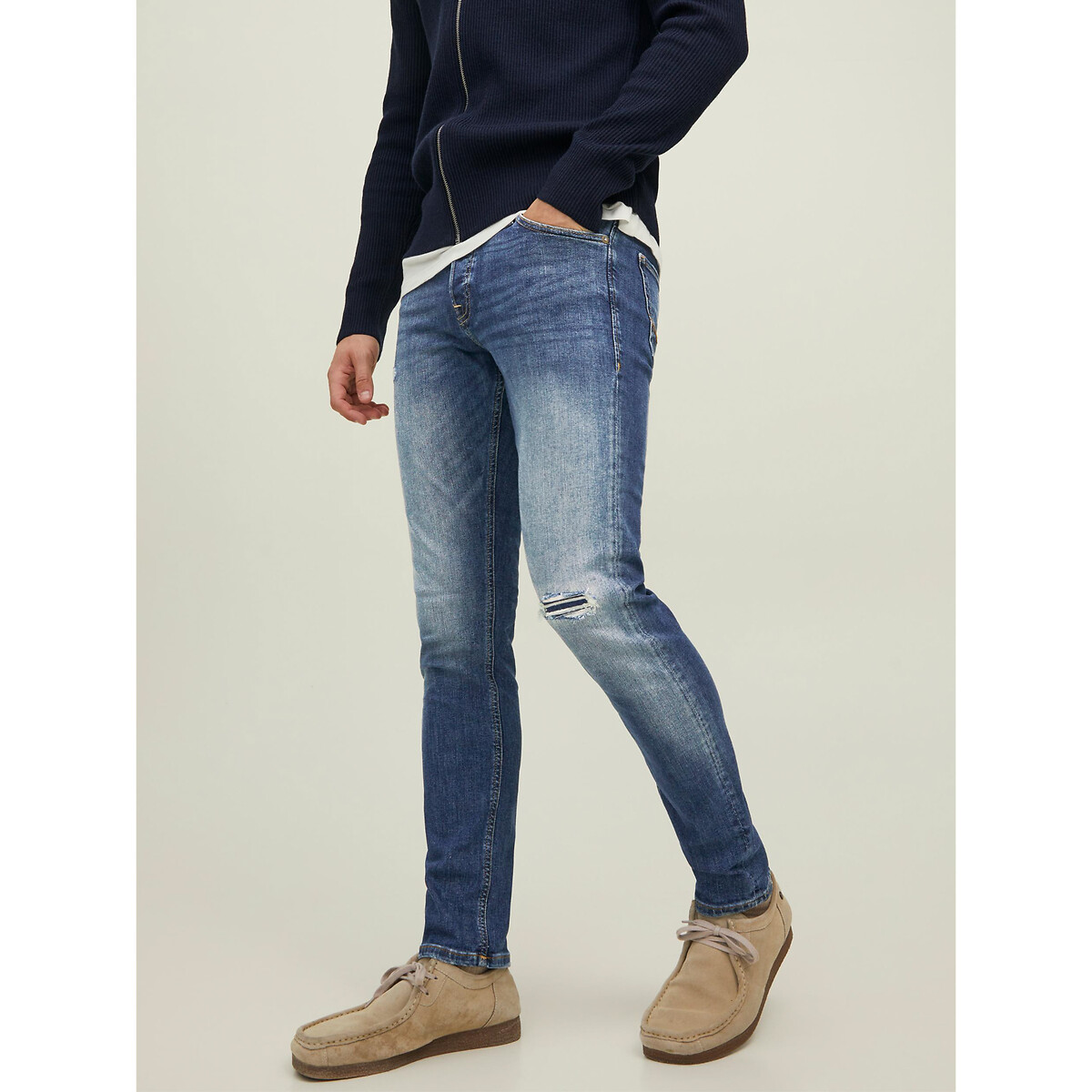 Glenn slim stretch jeans in mid rise used blue Jack Jones La