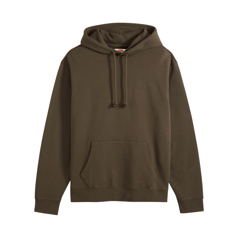 Sweat brun à coupe droite pourvu d'un col à capuche avec cordon de serrage, LEVI'S