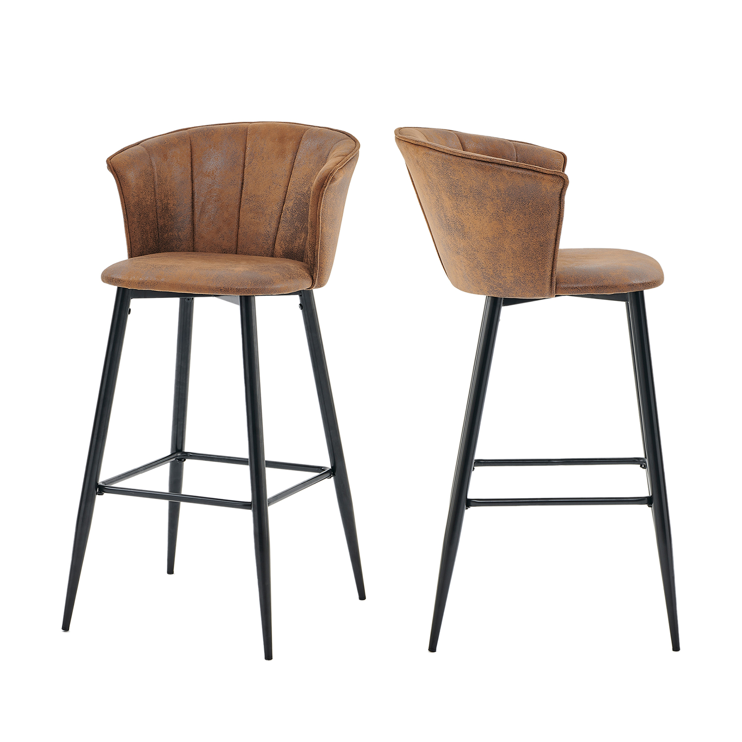 Lot de 2 tabourets de bar rétro industriel, DONCIC, MEUBLES COSY
