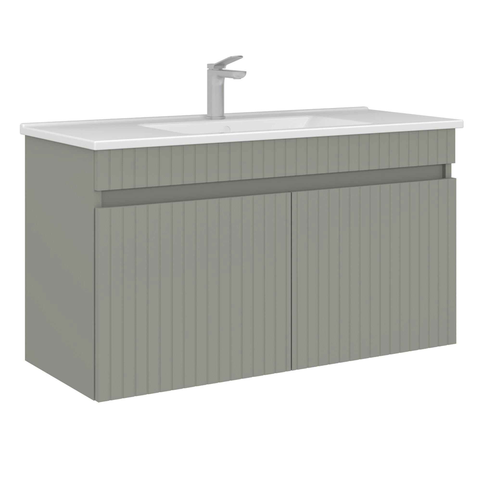Meuble vasque mural 100 cm, 2 portes YARA, PIER IMPORT