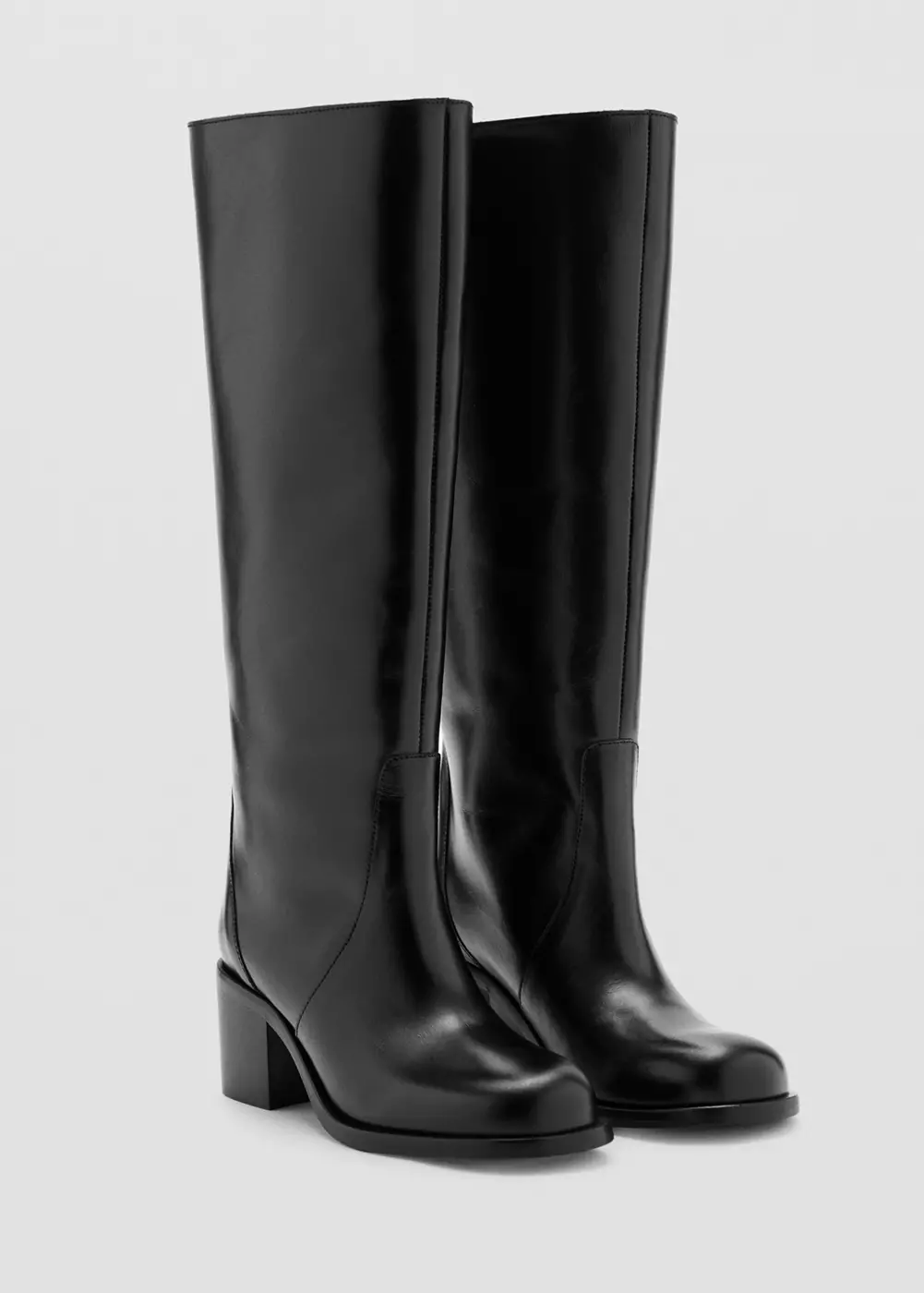 Bottines 100 % cuir talon, MANGO