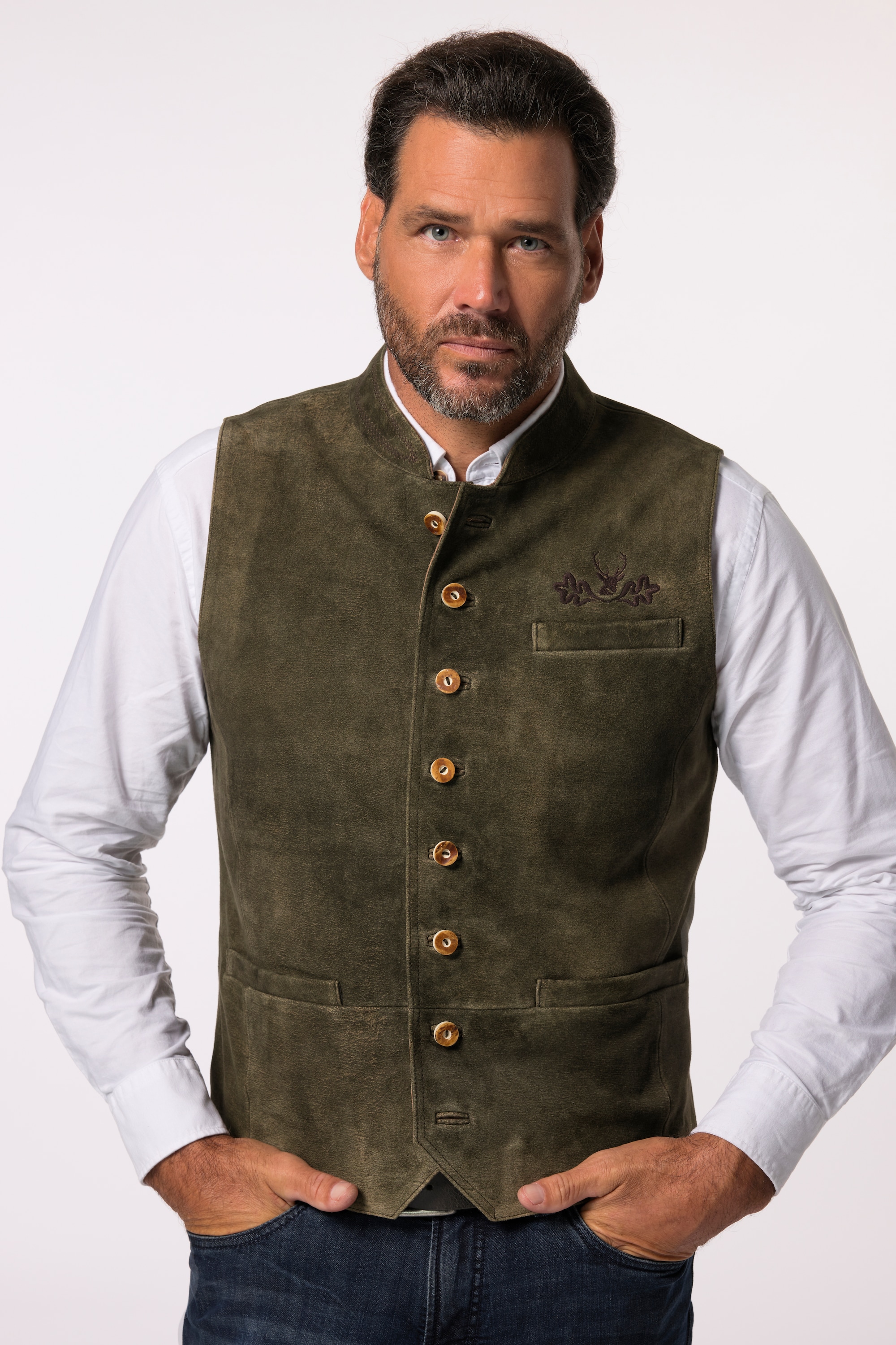 Gilet Traditionnel Homme Vittorio Stockerpoint - Coton, Broderie, Style Trachten Classique - 8
