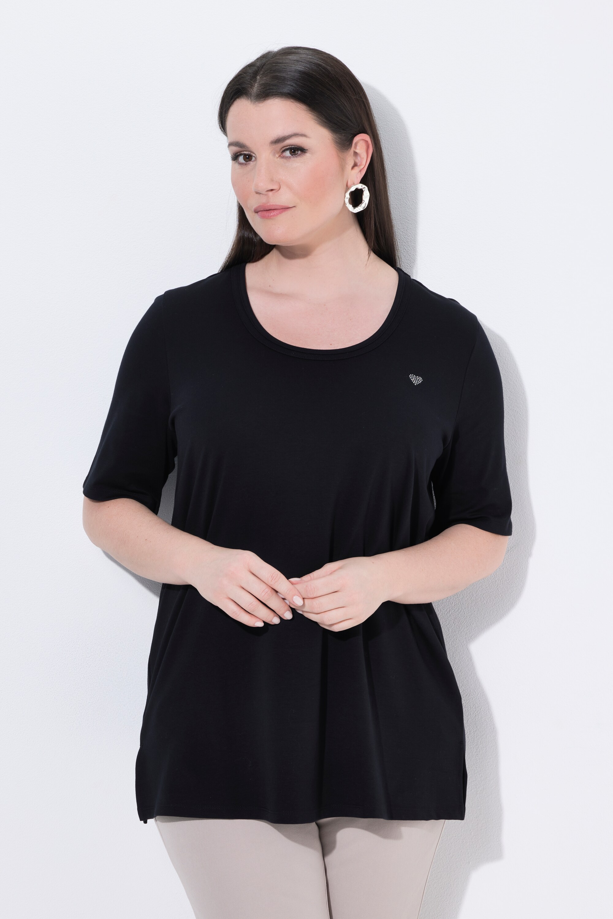 T-shirt en coton Pima, cœur sur le buste, ULLA POPKEN