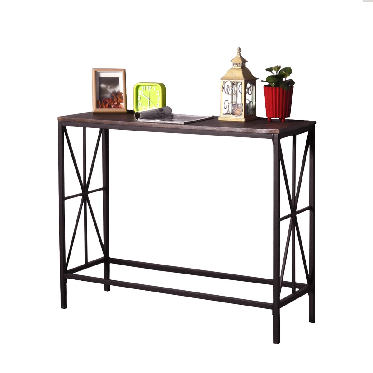 console industriel en metal et bois, navin