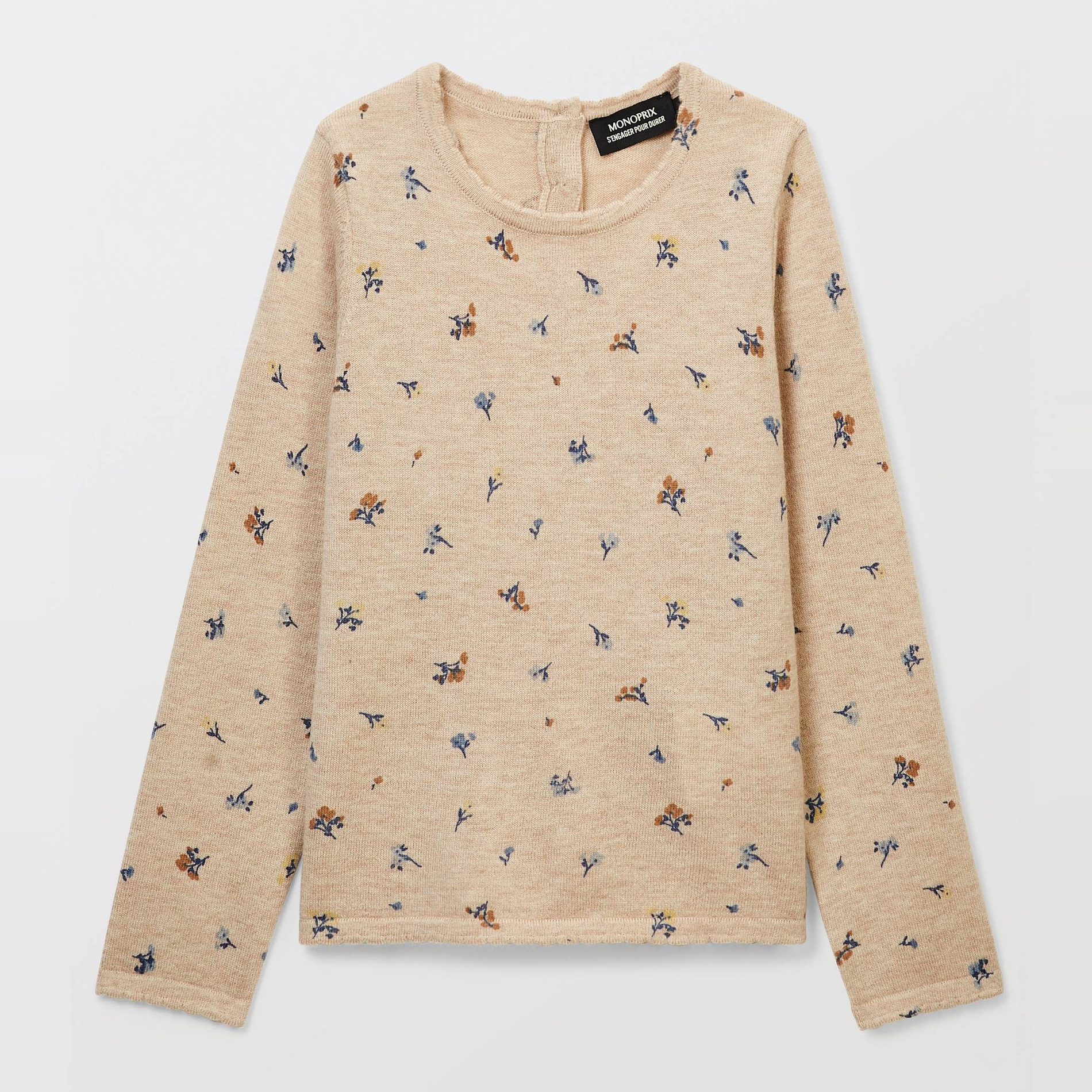 Pull imprimé en laine, MONOPRIX
