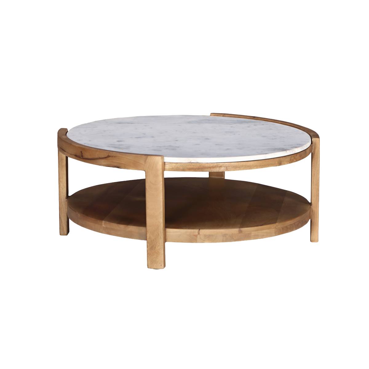 Table basse en bois de manguier et en marbre SARANNE, MADE IN MEUBLES