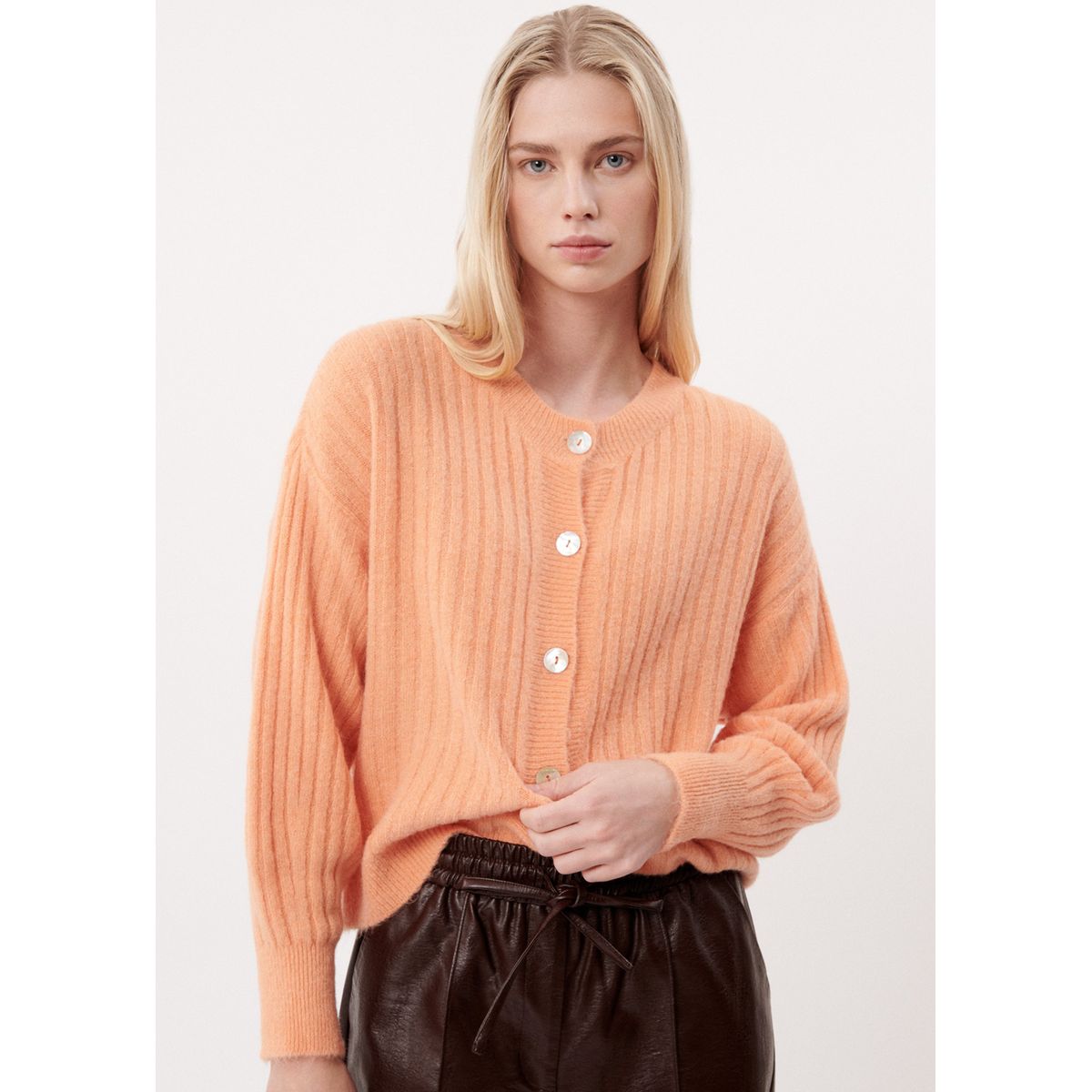 Gilet laine orange best sale femme