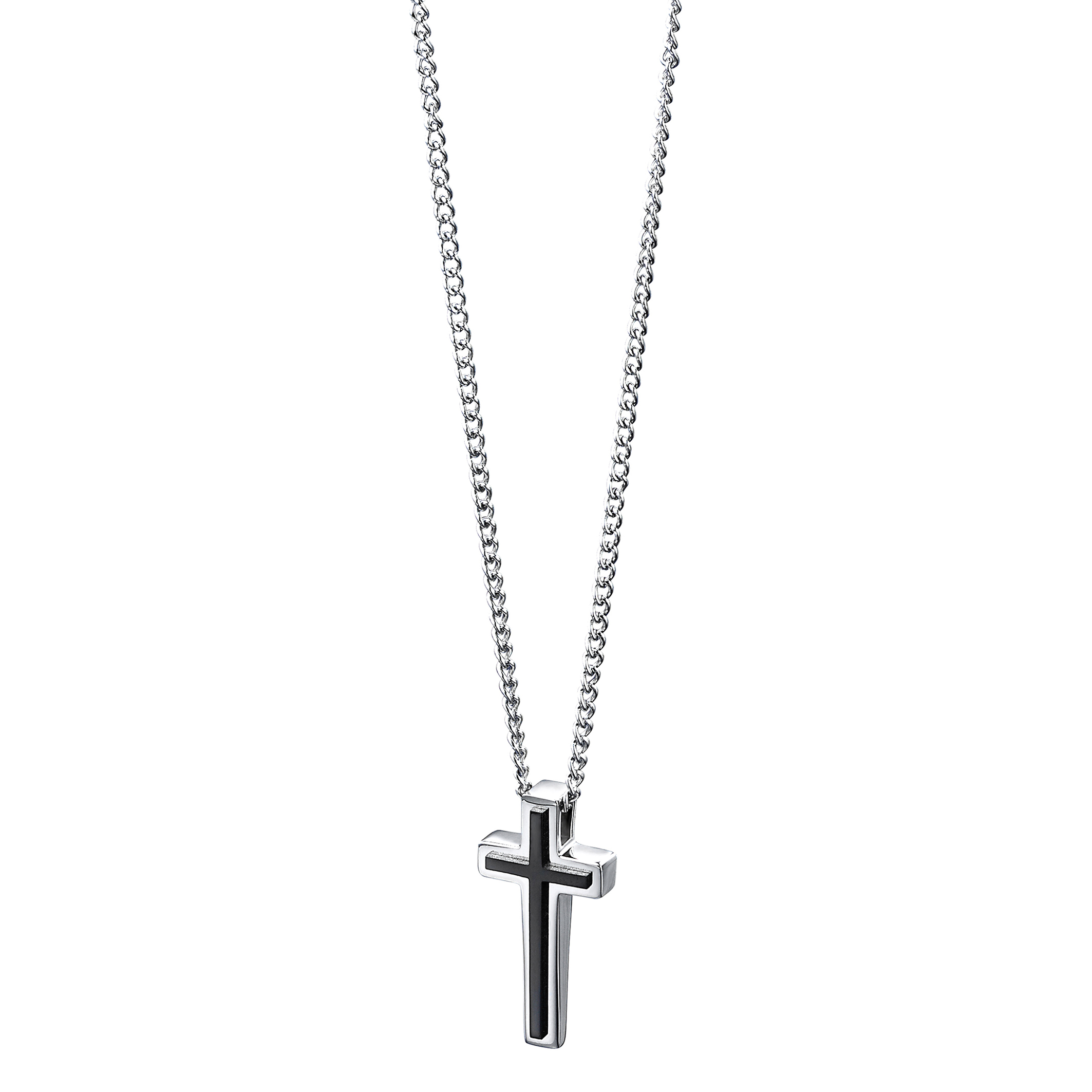 Stainless steel black cross necklace sale