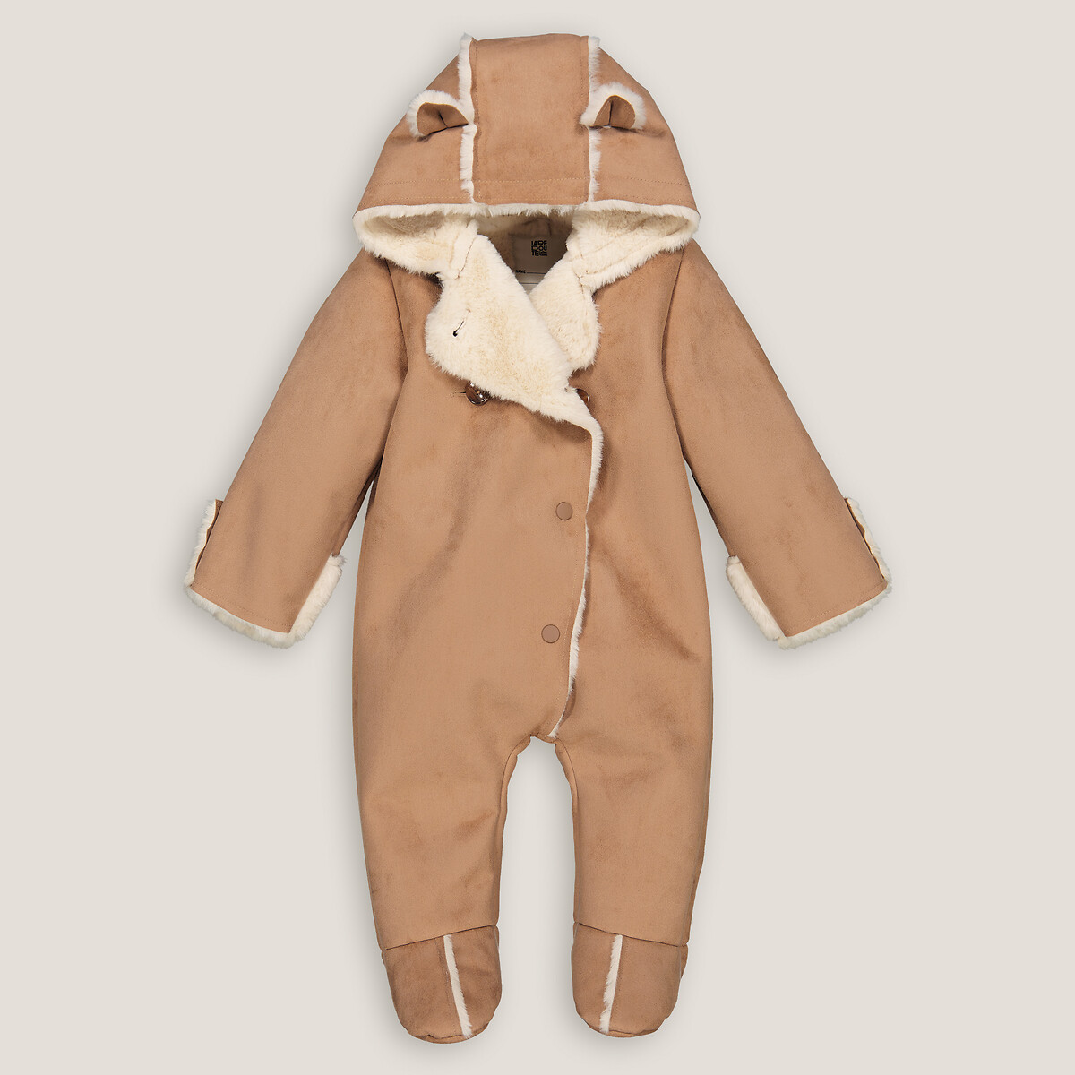 Recycled Faux Shearling Pramsuit with Hood