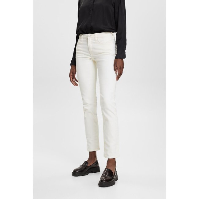 compact Schurk Lijm Rechte jeans, medium taille wit Esprit | La Redoute